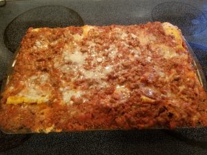 Lasagna cooked