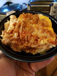 a piece of lasagna