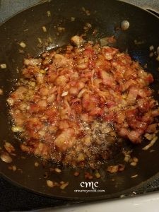 Fried bacon and onions, one of the best smells in the world. ©cmurraycook.com