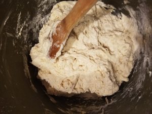 The first dough mixture, just starter, flour, and water. ©cmurraycook.com