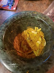 garam masala in the mortar and pestle. © cmurraycook.com